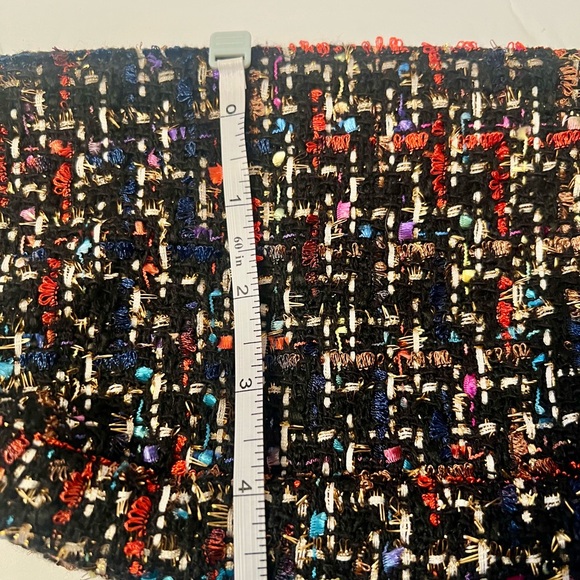 LOFT Outlet Tweed Cosmetic Makeup Pouch Bag Multicolor Black Gold Zipper NWT - Picture 6 of 7